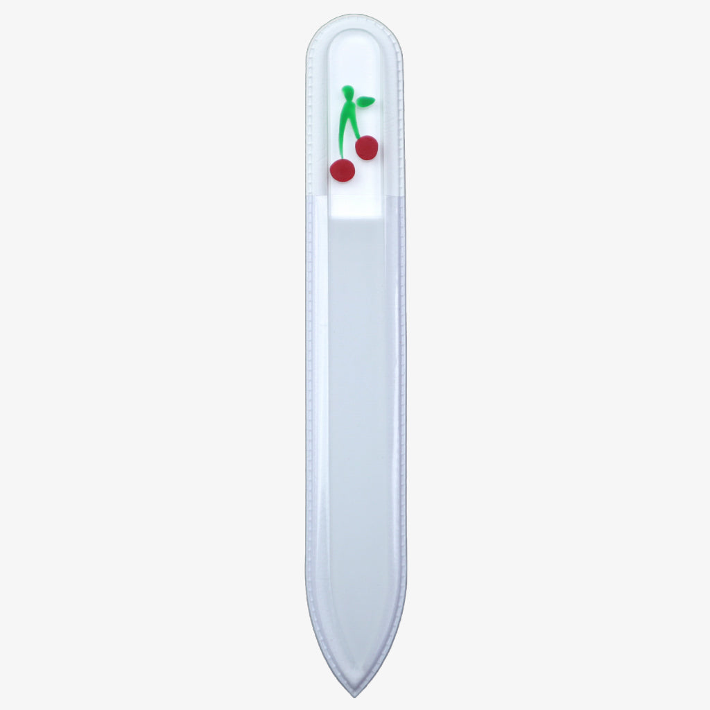 Medium Hand-Painted Glass File (CHERRIES) - My NailMakeover