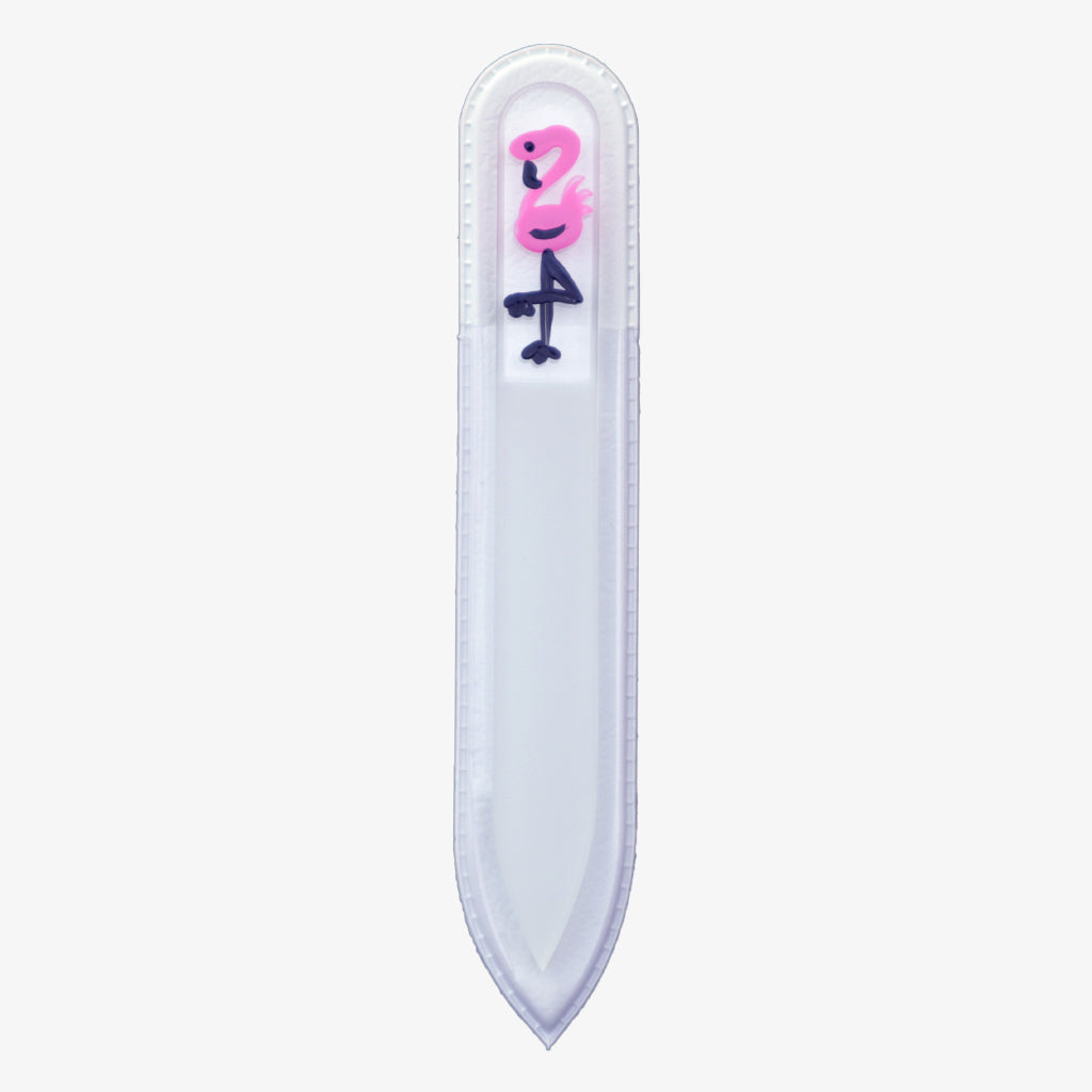Small Hand-Painted Glass File (FLAMINGO) - My NailMakeover