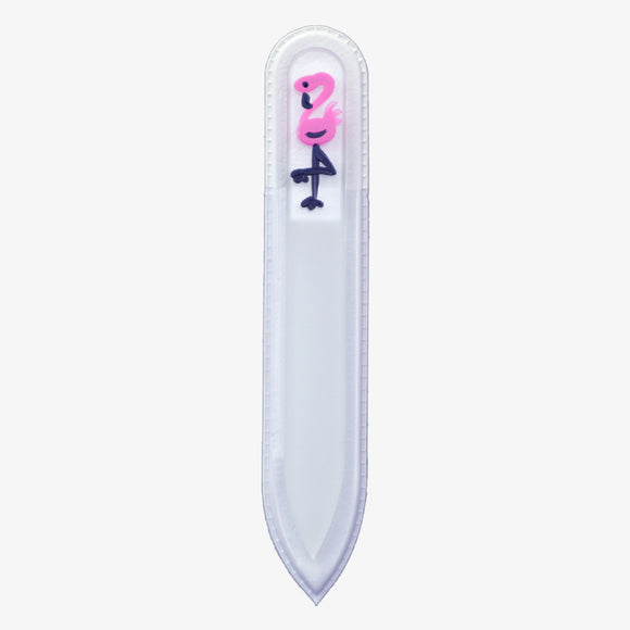 Small Hand-Painted Glass File (FLAMINGO) - My NailMakeover