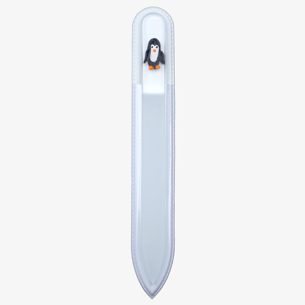 Medium Hand-Painted Glass File (PENGUIN) - My NailMakeover